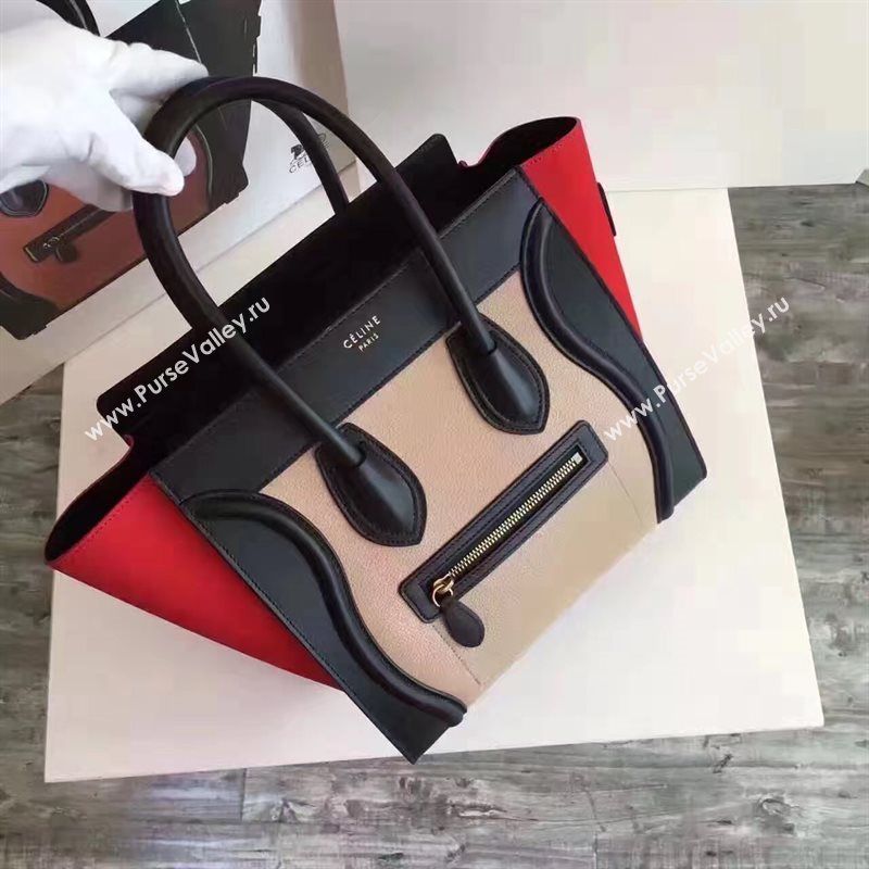 Celine medium Boston black red nude bag 4678