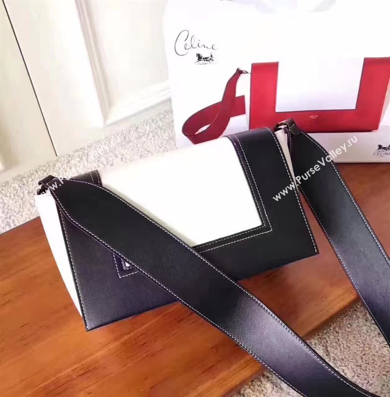 Celine black Frame white bag 4693