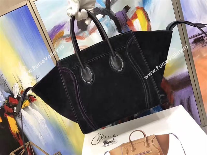 Celine large suede black Phantom Luggage bag 4621
