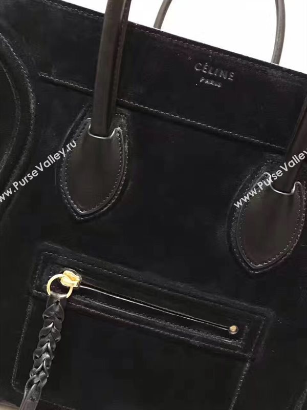 Celine large suede black Phantom Luggage bag 4621