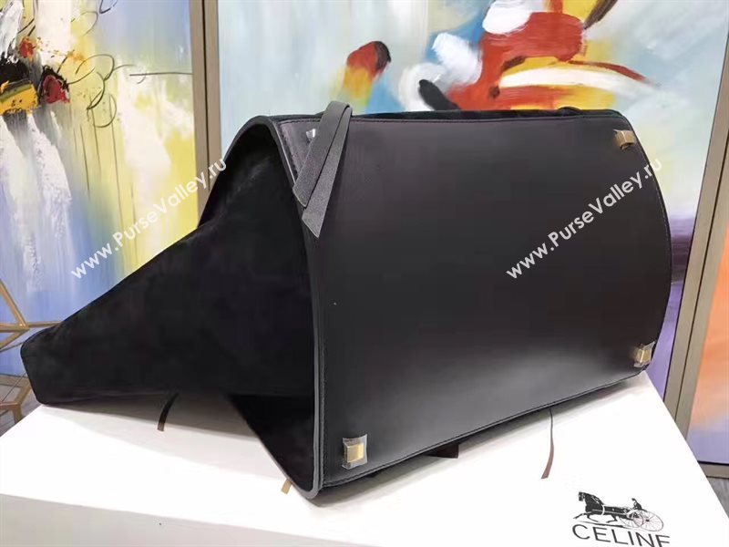Celine large suede black Phantom Luggage bag 4621