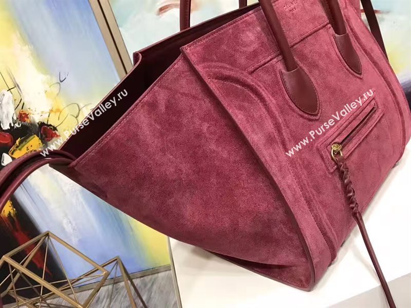 Celine large suede wine Phantom Luggage bag 4622