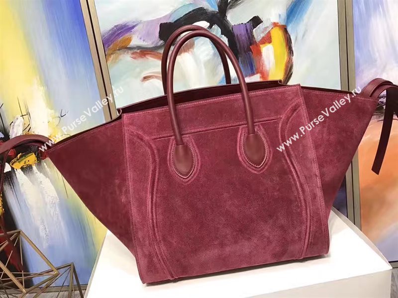 Celine large suede wine Phantom Luggage bag 4622