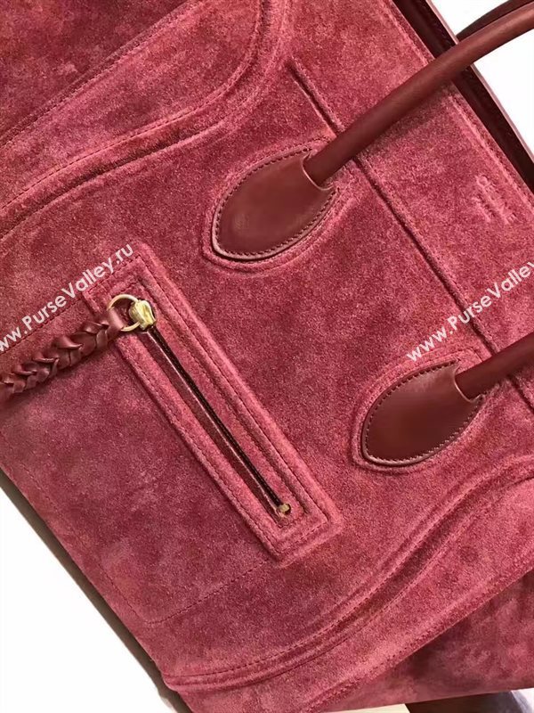 Celine large suede wine Phantom Luggage bag 4622