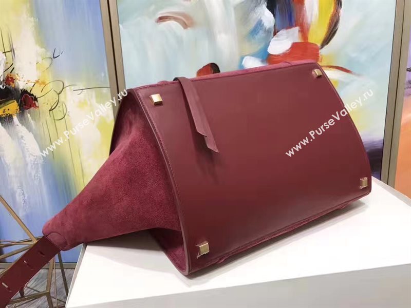 Celine large suede wine Phantom Luggage bag 4622