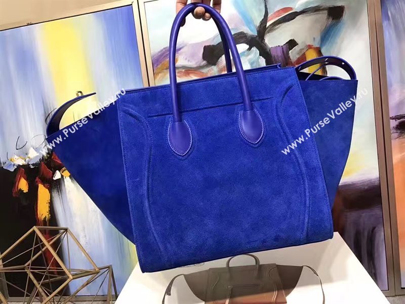Celine large suede blue Phantom Luggage bag 4623