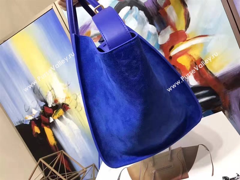 Celine large suede blue Phantom Luggage bag 4623