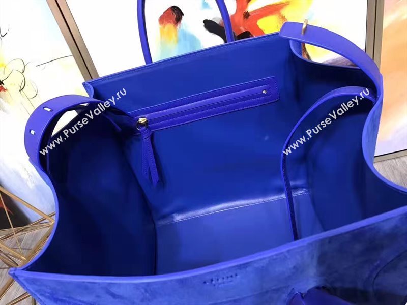 Celine large suede blue Phantom Luggage bag 4623
