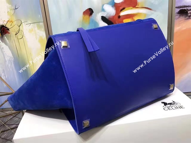 Celine large suede blue Phantom Luggage bag 4623