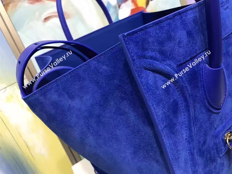 Celine large suede blue Phantom Luggage bag 4623
