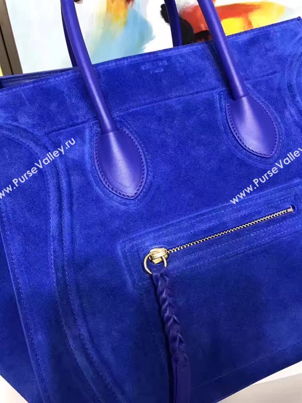 Celine large suede blue Phantom Luggage bag 4623