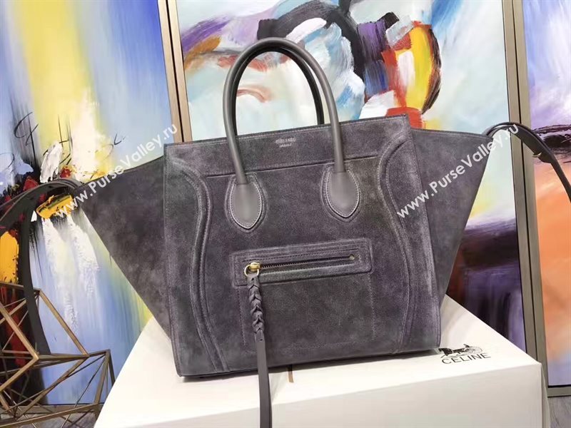 Celine large suede gray Phantom Luggage bag 4624