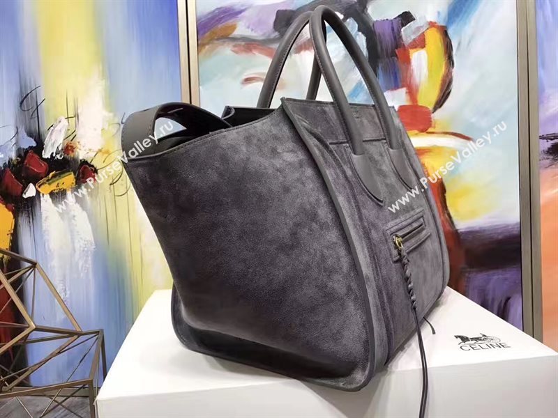 Celine large suede gray Phantom Luggage bag 4624