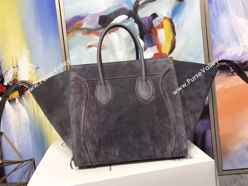 Celine large suede gray Phantom Luggage bag 4624