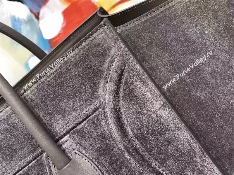 Celine large suede gray Phantom Luggage bag 4624