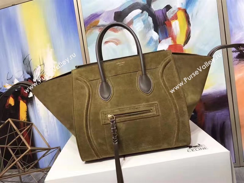 Celine large suede tan Phantom Luggage bag 4625