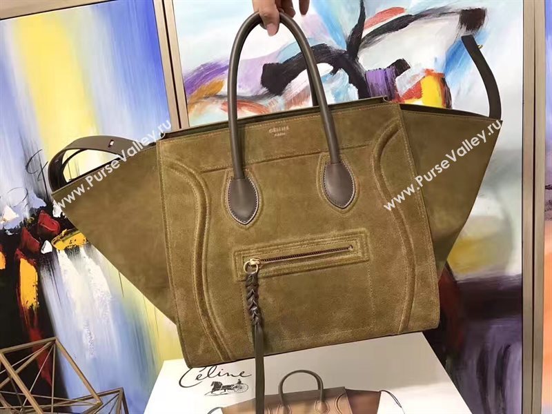 Celine large suede tan Phantom Luggage bag 4625