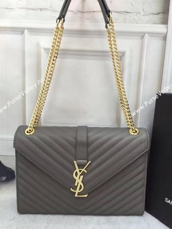 YSL large gray College leather bag 4769