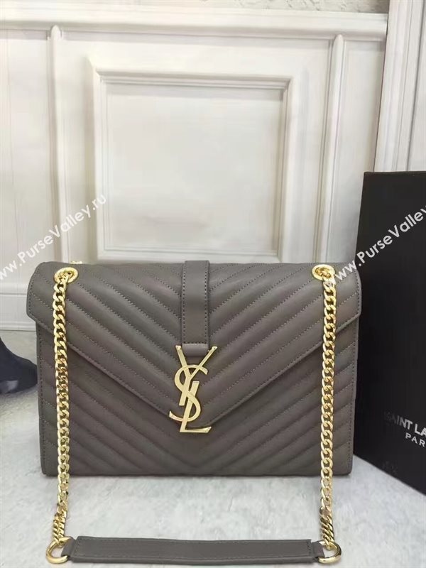 YSL large gray College leather bag 4769