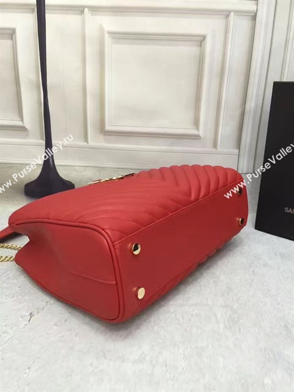 YSL large shoulder monogram red bag 4773