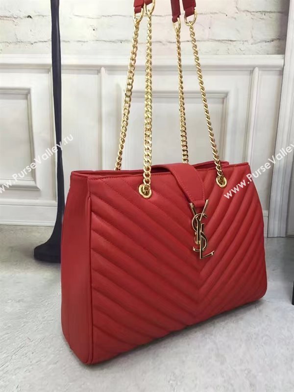 YSL large shoulder monogram red bag 4773