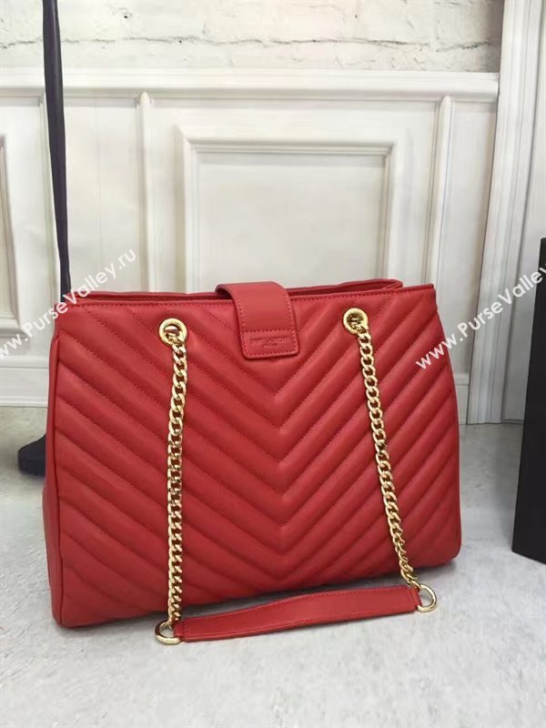 YSL large shoulder monogram red bag 4773