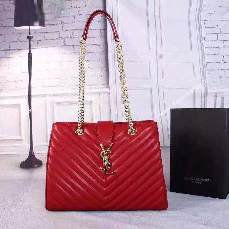 YSL large monogram shoulder red bag 4775