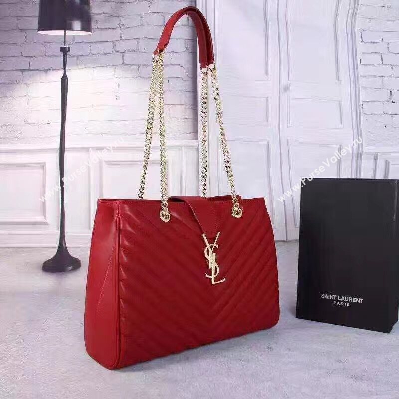 YSL large monogram shoulder red bag 4775