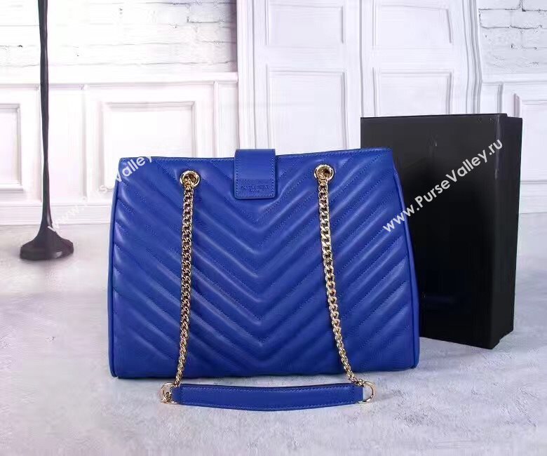 YSL large monogram shoulder blue bag 4776