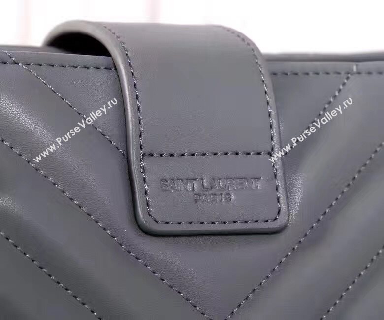 YSL large gray leather monogram shoulder bag 4777
