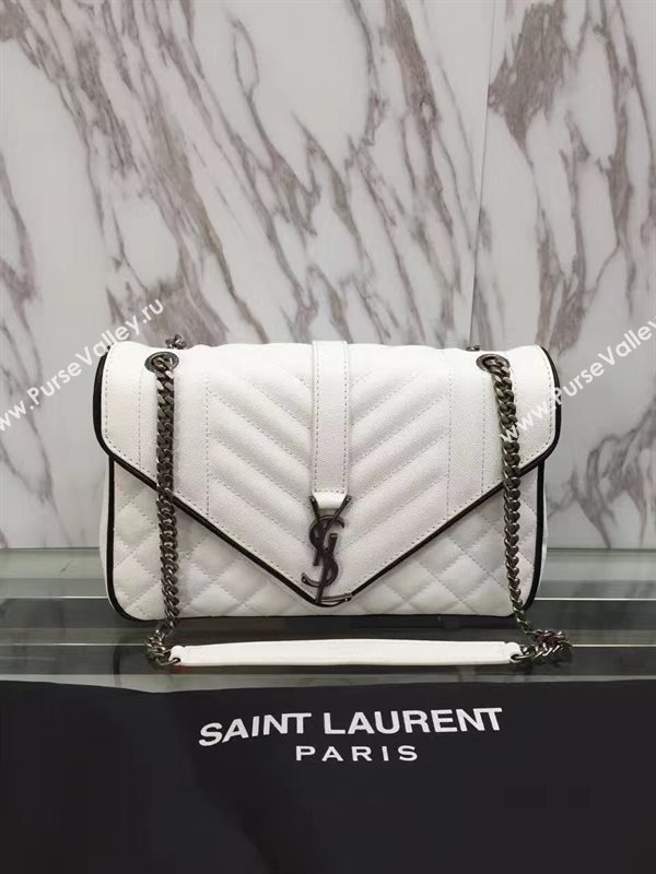 YSL new medium flap shoulder cream bag 4785
