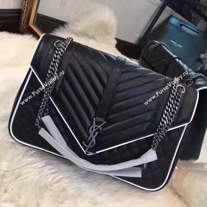 YSL new large flap black shoulder bag 4788
