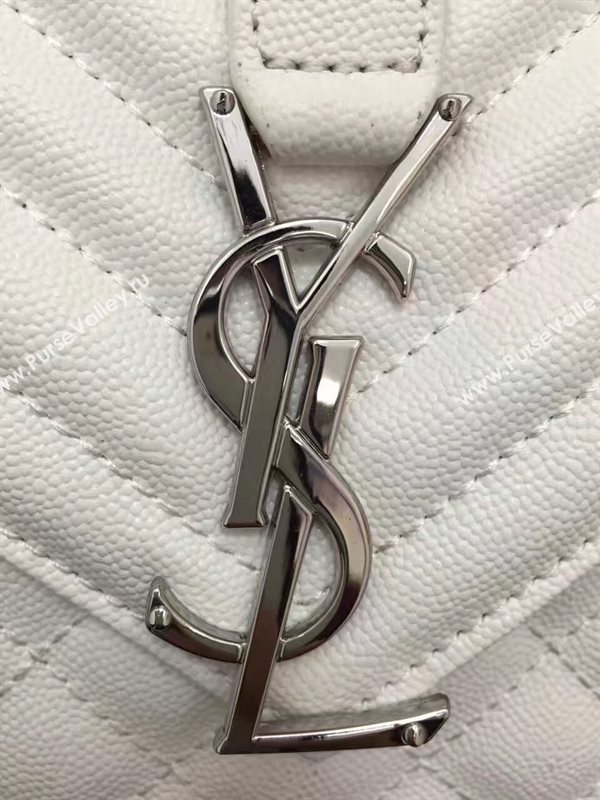 YSL large white leather shoulder college bag 4793