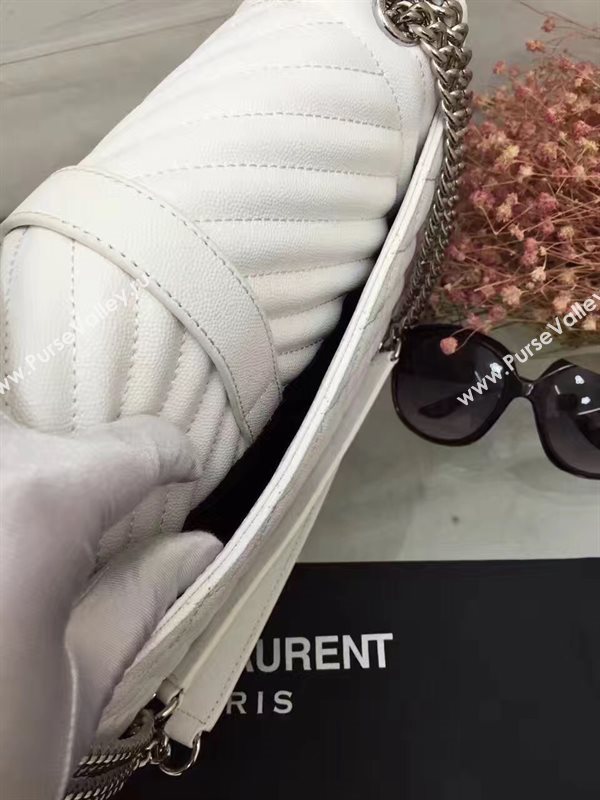 YSL large white leather shoulder college bag 4793