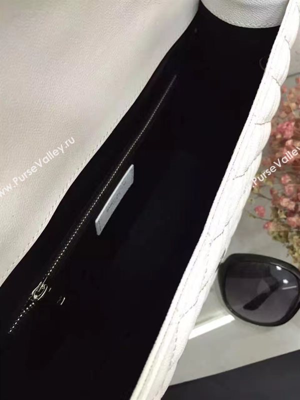 YSL large white leather shoulder college bag 4793