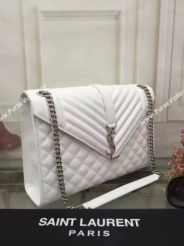 YSL large white leather shoulder college bag 4793