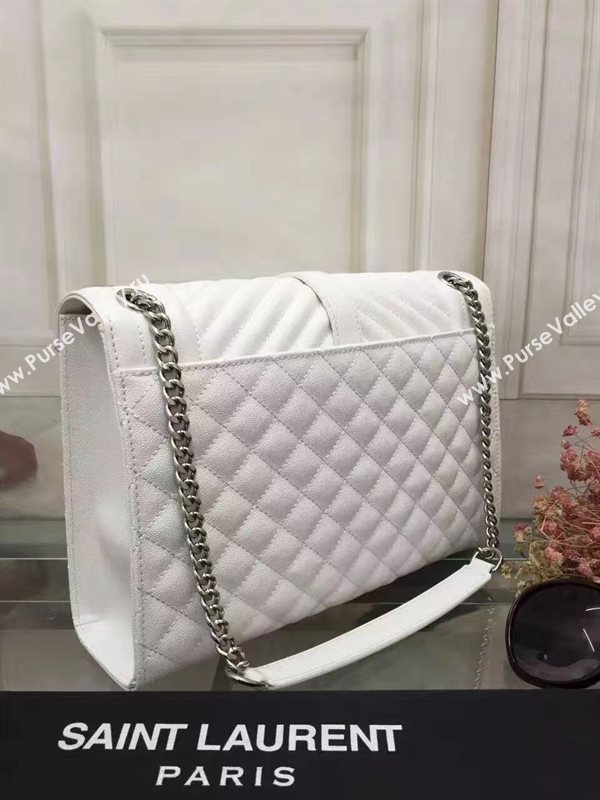 YSL large white leather shoulder college bag 4793