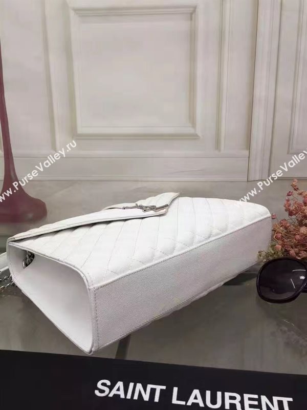 YSL large white leather shoulder college bag 4793