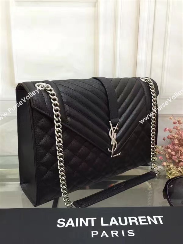 YSL large black leather shoulder college bag 4794