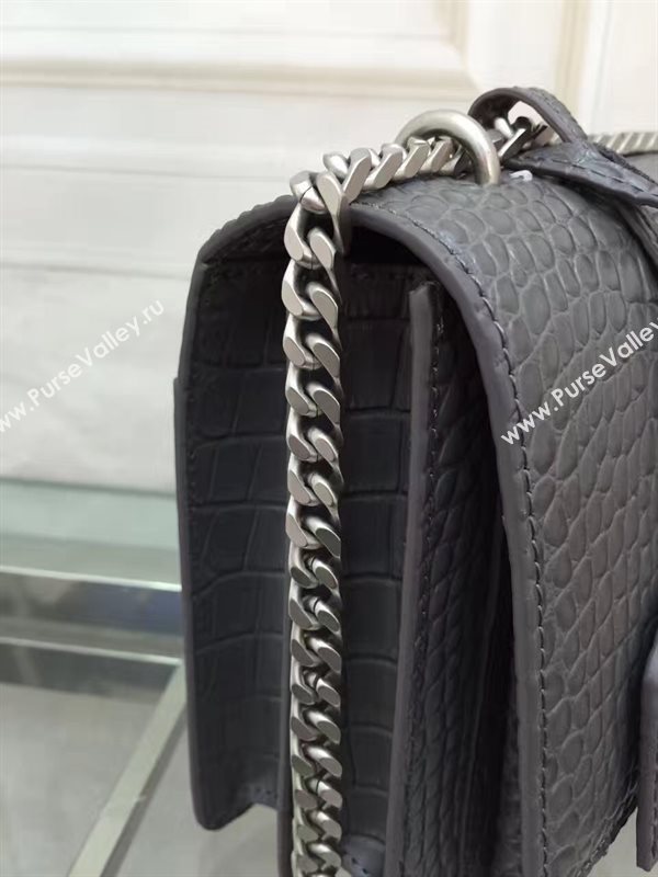 YSL crocodile sunset gray shoulder bag 4798