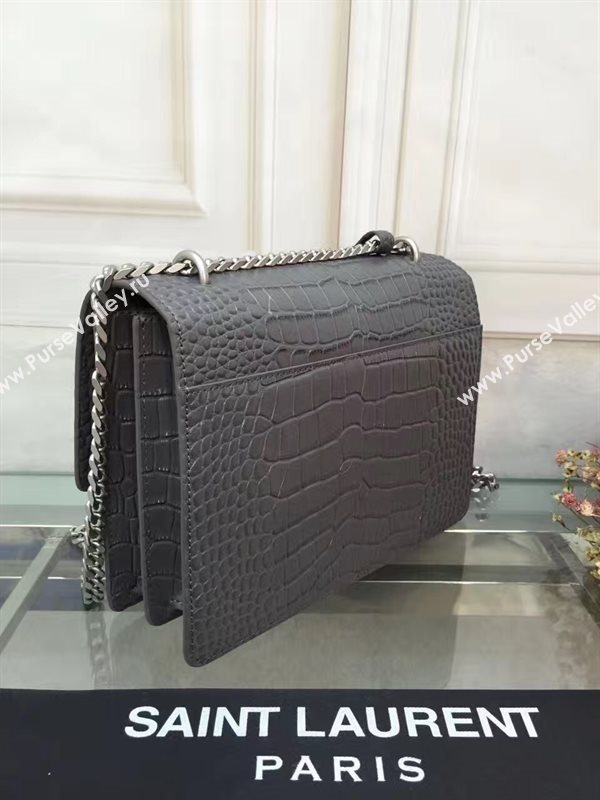 YSL crocodile sunset gray shoulder bag 4798