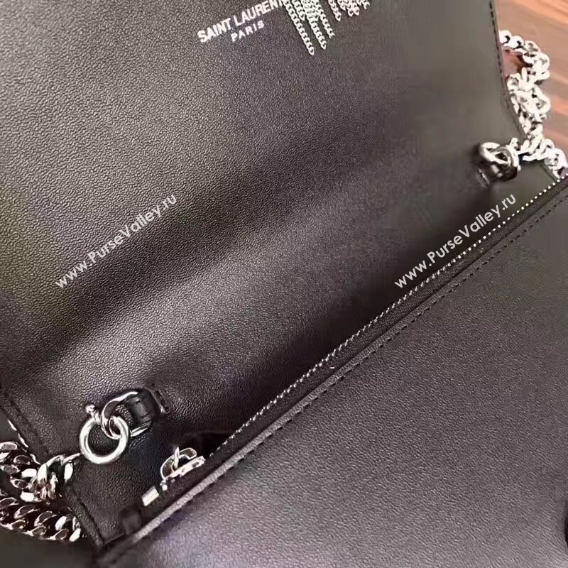 YSL black tassel shoulder clutch bag 4704