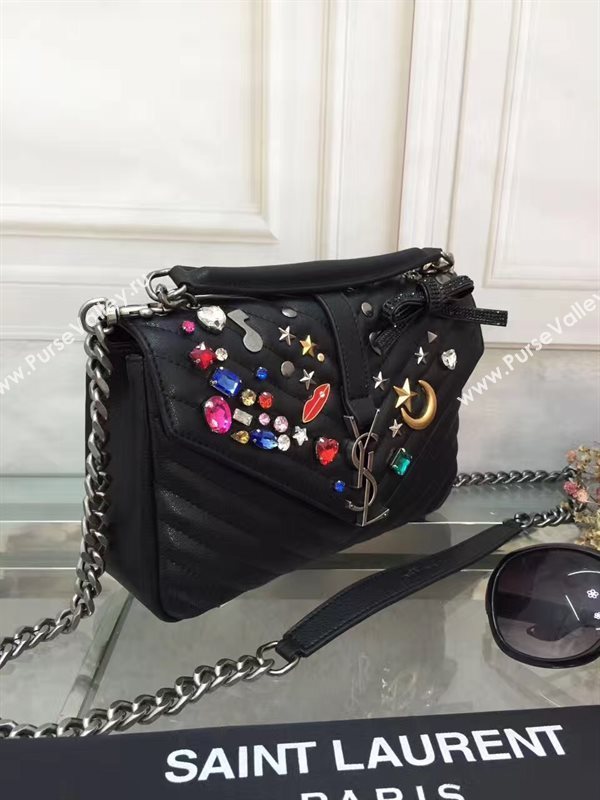 YSL black new small shoulder College bag 4706