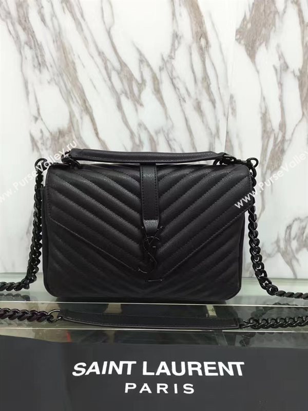 YSL real leather black small shoulder College bag 4707