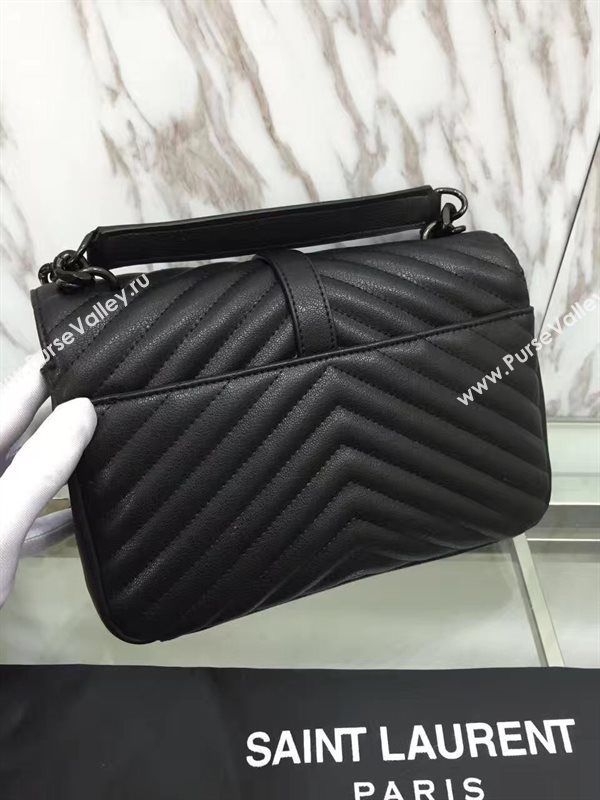 YSL real leather black small shoulder College bag 4707