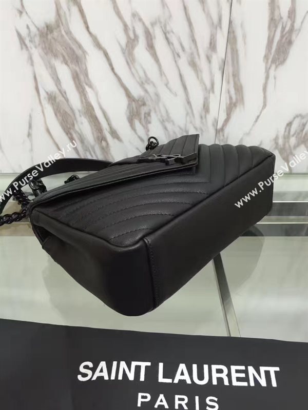YSL real leather black small shoulder College bag 4707