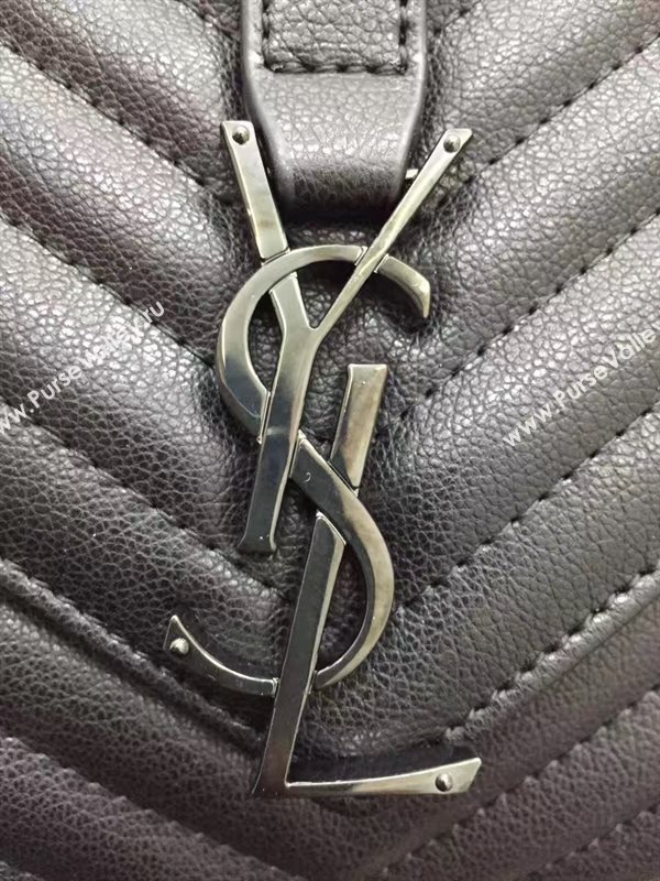 YSL real leather black small shoulder College bag 4707