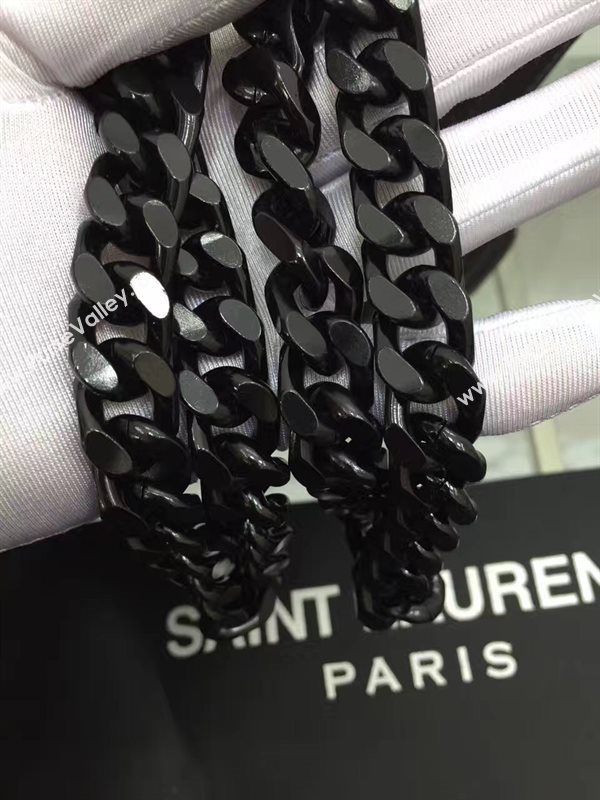 YSL real leather black small shoulder College bag 4707