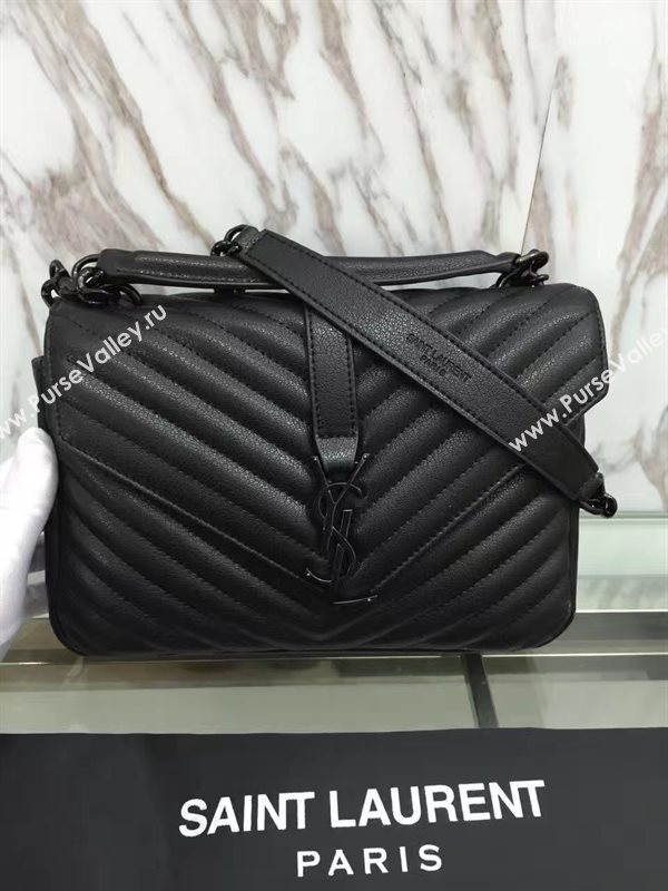 YSL real leather black small shoulder College bag 4707