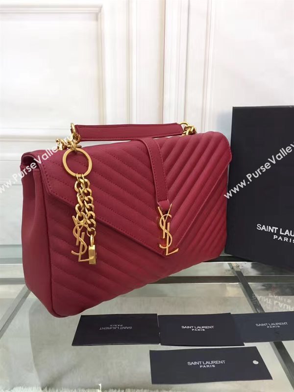 YSL large red leather shoulder College bag 4710